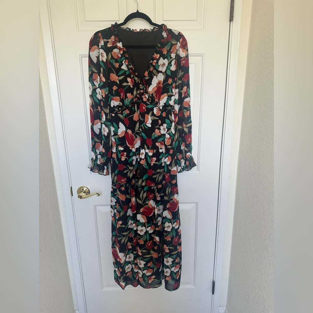 Floral Black Dress